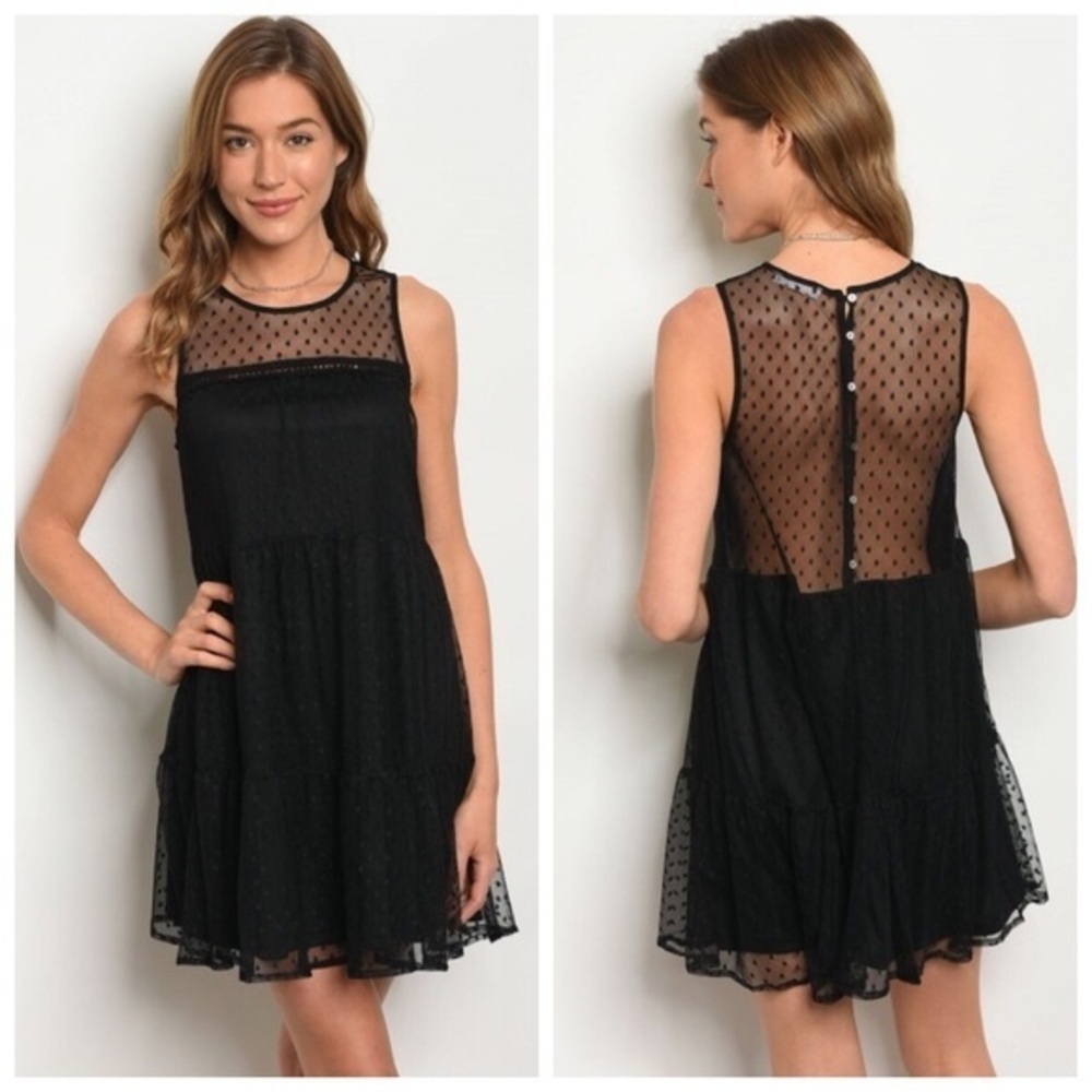 New Dress In black with mesh detail